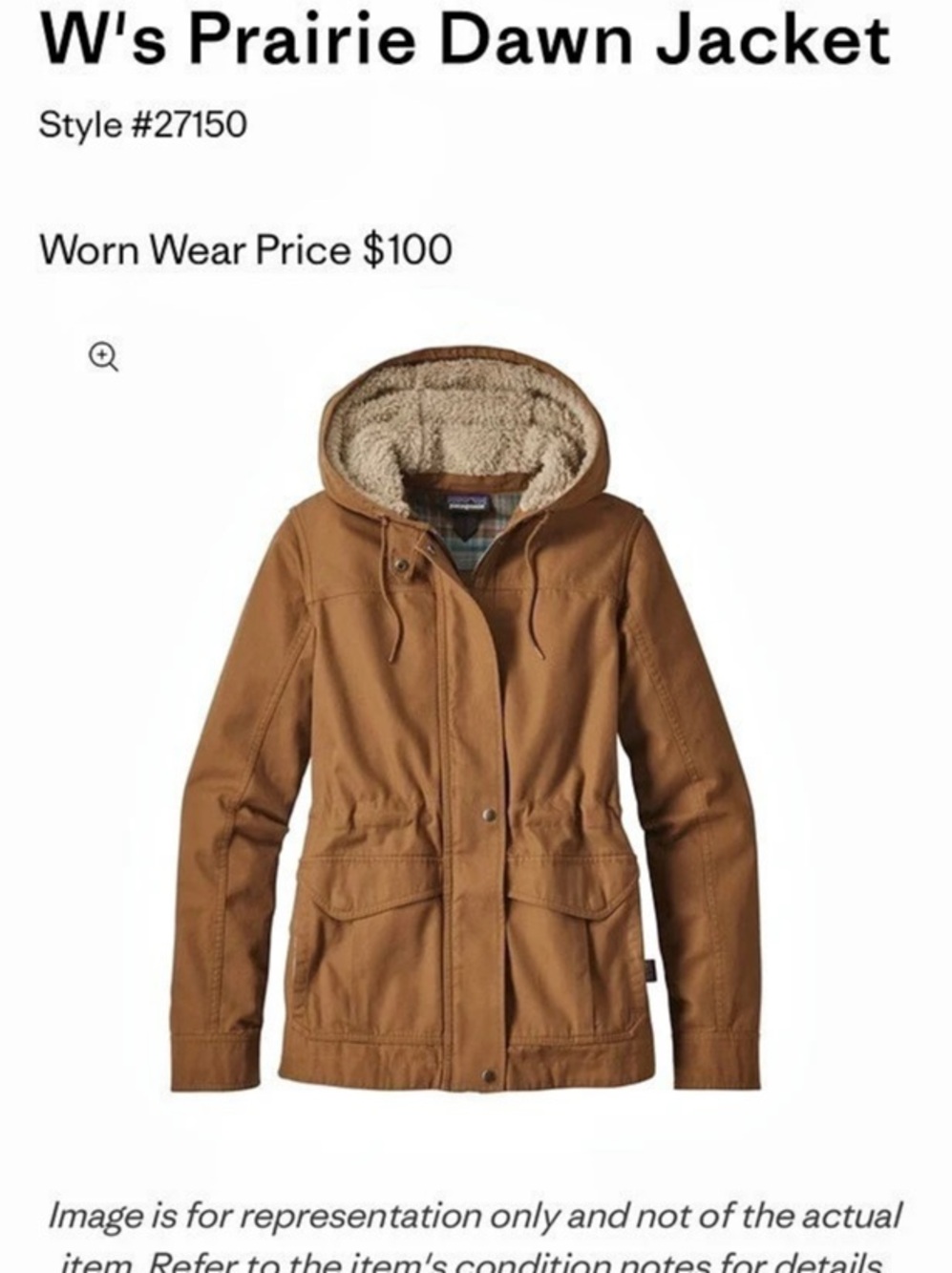 Patagonia Women's Prairie Dawn Jacket Brown & Blue Plaid Small